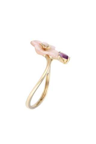 Bague Prisca - Or jaune, diamants, améthyste et nacre