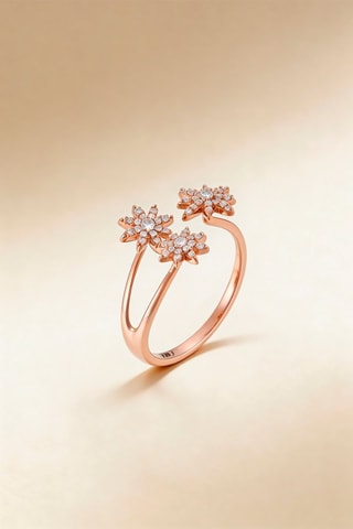 Bague Bouquet glacé - Or rose et diamants