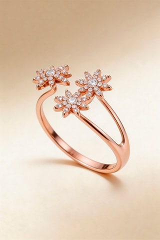 Bague Bouquet glacé - Or rose et diamants