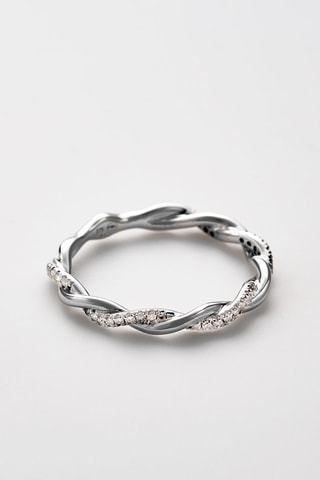Bague Royale torsade Or blanc et diamants