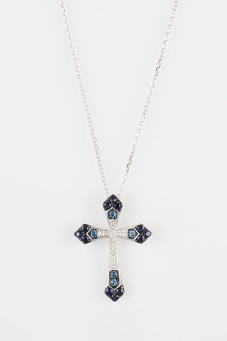 Pendentif Nayara - Or blanc, diamants et saphirs