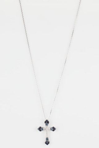Pendentif Nayara - Or blanc, diamants et saphirs