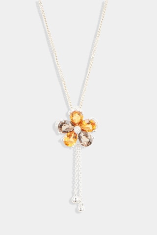 Hanger Noor Witgoud, Diamanten, Citrien en Quartz