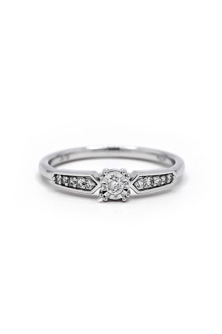 Bague - Or blanc et diamants