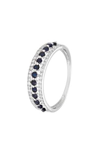 Bague Cantate - Or blanc, diamants et saphirs