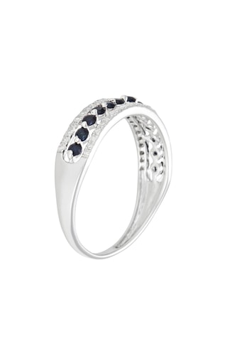 Bague Cantate - Or blanc, diamants et saphirs