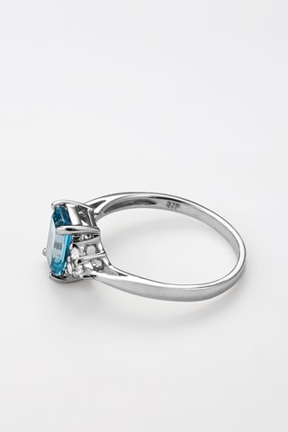 Bague Ijana - Or blanc, diamants et topaze