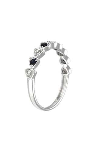 Bague Astrid - Or blanc, diamants et saphirs