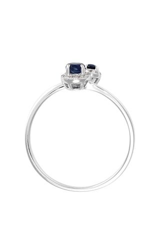 Bague Aiko - Or blanc, diamants et saphirs