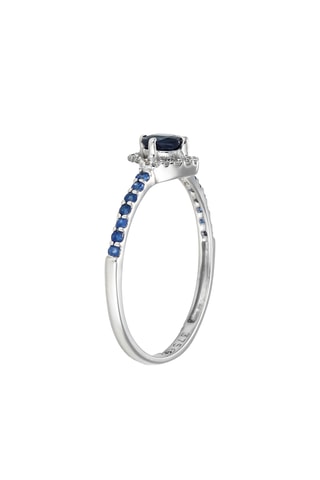 Bague Nef - Or blanc, diamants et saphirs