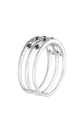 Bague Couronne des Saphirs - Or blanc, diamants et saphirs