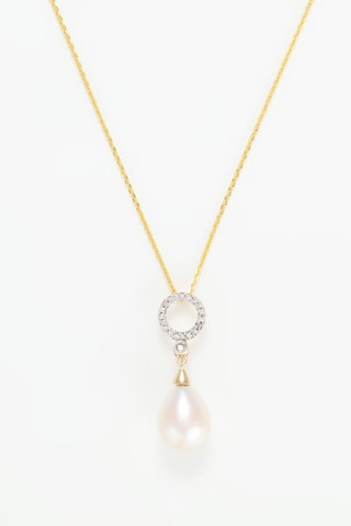 Pendentif Jolie Perle - Or jaune, diamants et perle de culture