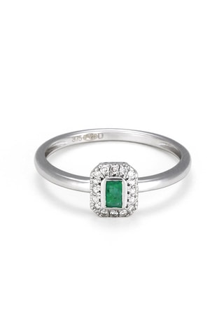 Bague Préciosa - Or blanc, diamants et émeraude