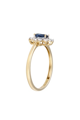 Bague Océanie - Or jaune, diamants et saphir