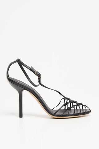 Sandales à talons en cuir - Noir - EA7