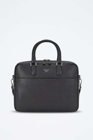 Porte-documents en cuir - Noir - Emporio Armani