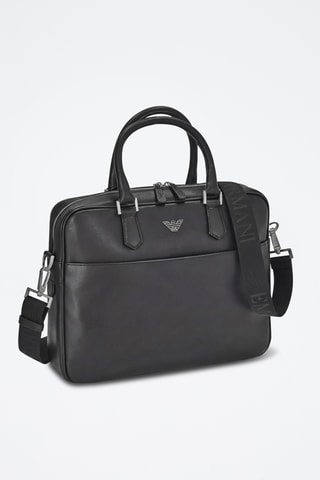 Porte-documents en cuir - Noir - Emporio Armani