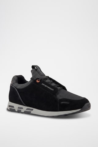 Baskets en nubuck - Noir - Emporio Armani