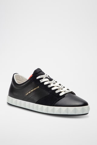 Baskets en cuir - Noir - Emporio Armani