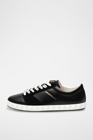 Baskets en cuir - Noir - Emporio Armani