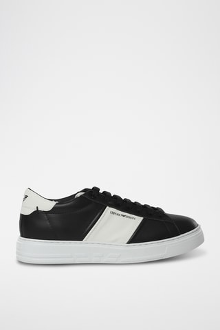 Baskets en cuir - Noir - Emporio Armani