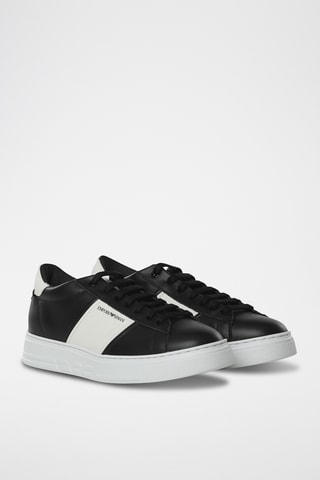 Baskets en cuir - Noir - Emporio Armani
