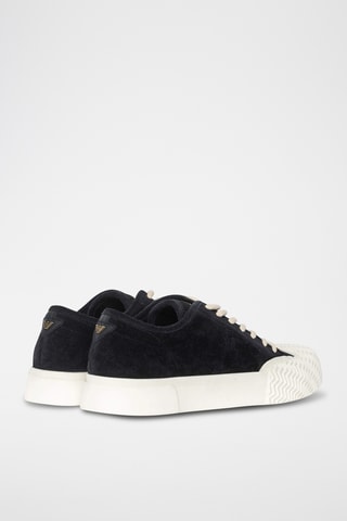Baskets en nubuck - Bleu marine - Emporio Armani