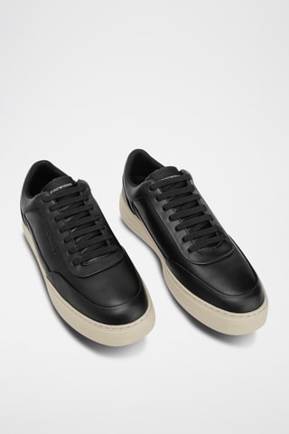 Baskets en cuir - Noir - Emporio Armani