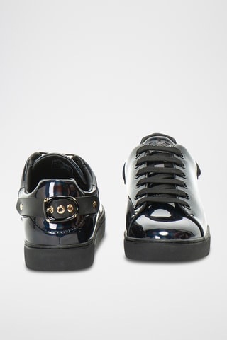 Baskets en cuir verni - Noir - Emporio Armani