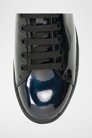 Baskets en cuir verni - Noir - Emporio Armani