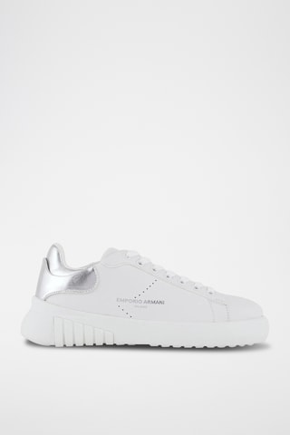 Baskets en cuir - Blanc - Emporio Armani