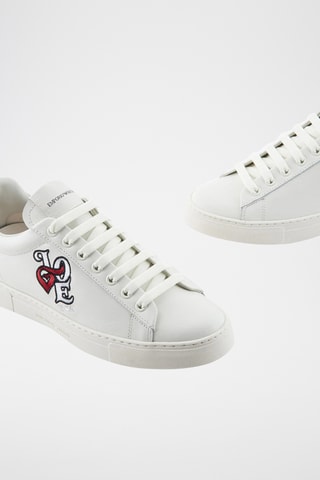 Baskets en cuir - Blanc - Emporio Armani