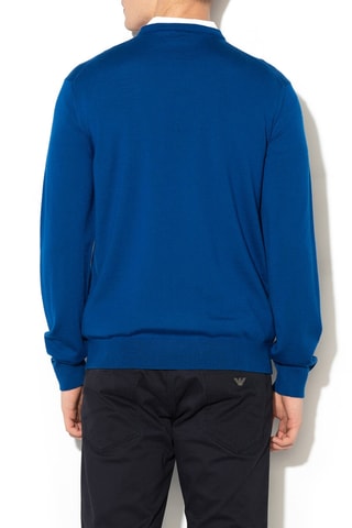 Pull en laine vierge - Bleu pétrole - Emporio Armani