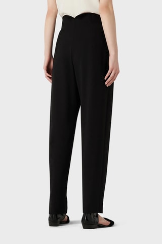 Pantalon taille haute en laine - Noir - Emporio Armani