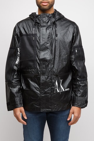 Coupe-vent à capuche - Noir et blanc - Armani Exchange