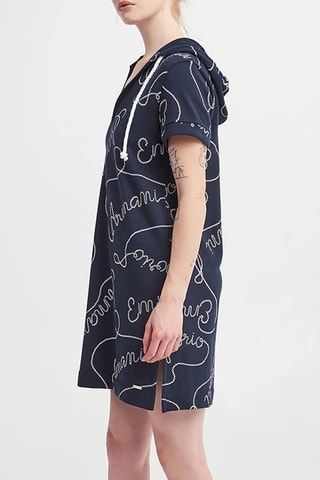 Robe de plage à capuche - Bleu marine - Emporio Armani