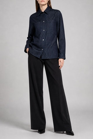 Chemisier straight en jean - Bleu - Emporio Armani