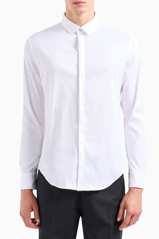 Chemise slim - Blanc - Emporio Armani