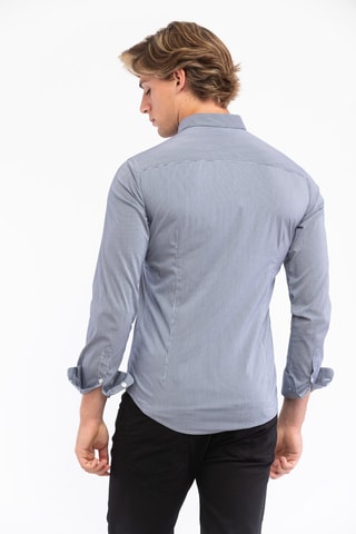 Chemise regular - Bleu et blanc - Emporio Armani