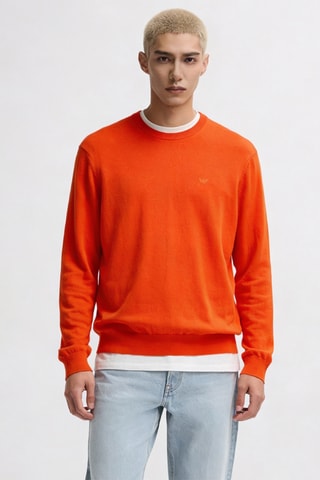 Pull en laine vierge - Orange - Emporio Armani