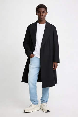 Manteau en laine vierge - Noir - Emporio Armani