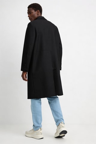 Manteau en laine vierge - Noir - Emporio Armani