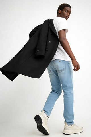 Manteau en laine vierge - Noir - Emporio Armani