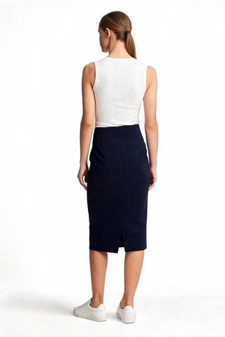 Jupe fourreau taille haute - Bleu marine - Emporio Armani
