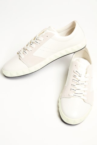 Baskets en cuir - Ecru - Emporio Armani