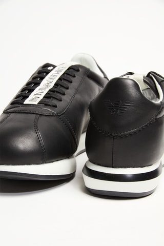 Baskets en cuir - Noir et blanc - Emporio Armani