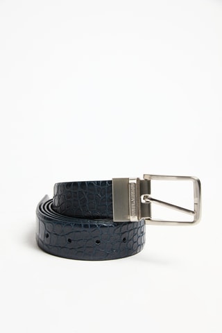Ceinture en cuir - Bleu marine - Emporio Armani