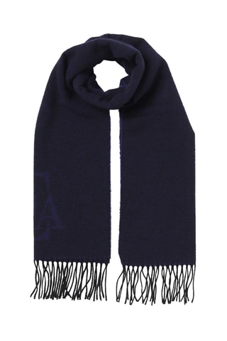 Echarpe en laine vierge - Bleu marine - Emporio Armani