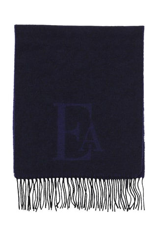 Echarpe en laine vierge - Bleu marine - Emporio Armani