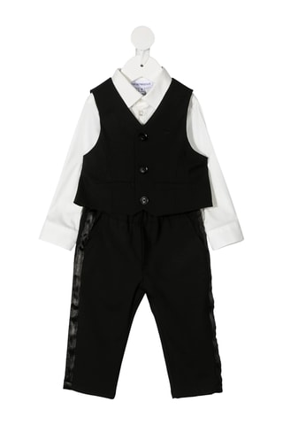 Ensemble 3 pièces en laine vierge - Noir - Emporio Armani